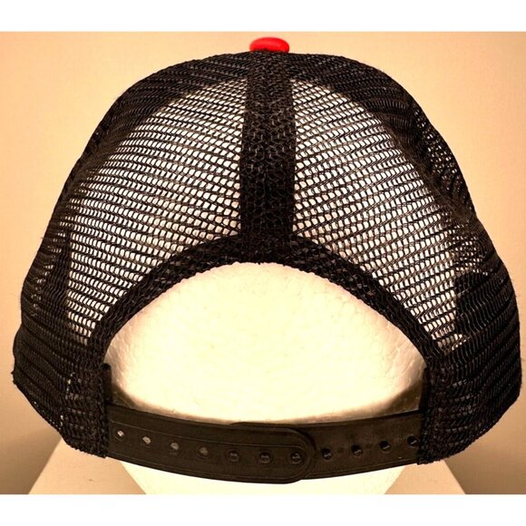 Converse Hat Trucker Cap All Star Chuck Taylor Snapback Short Bill Red Black - Picture 4 of 7